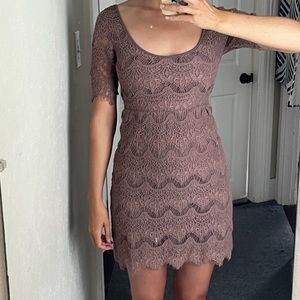 Purple grey lacey dress